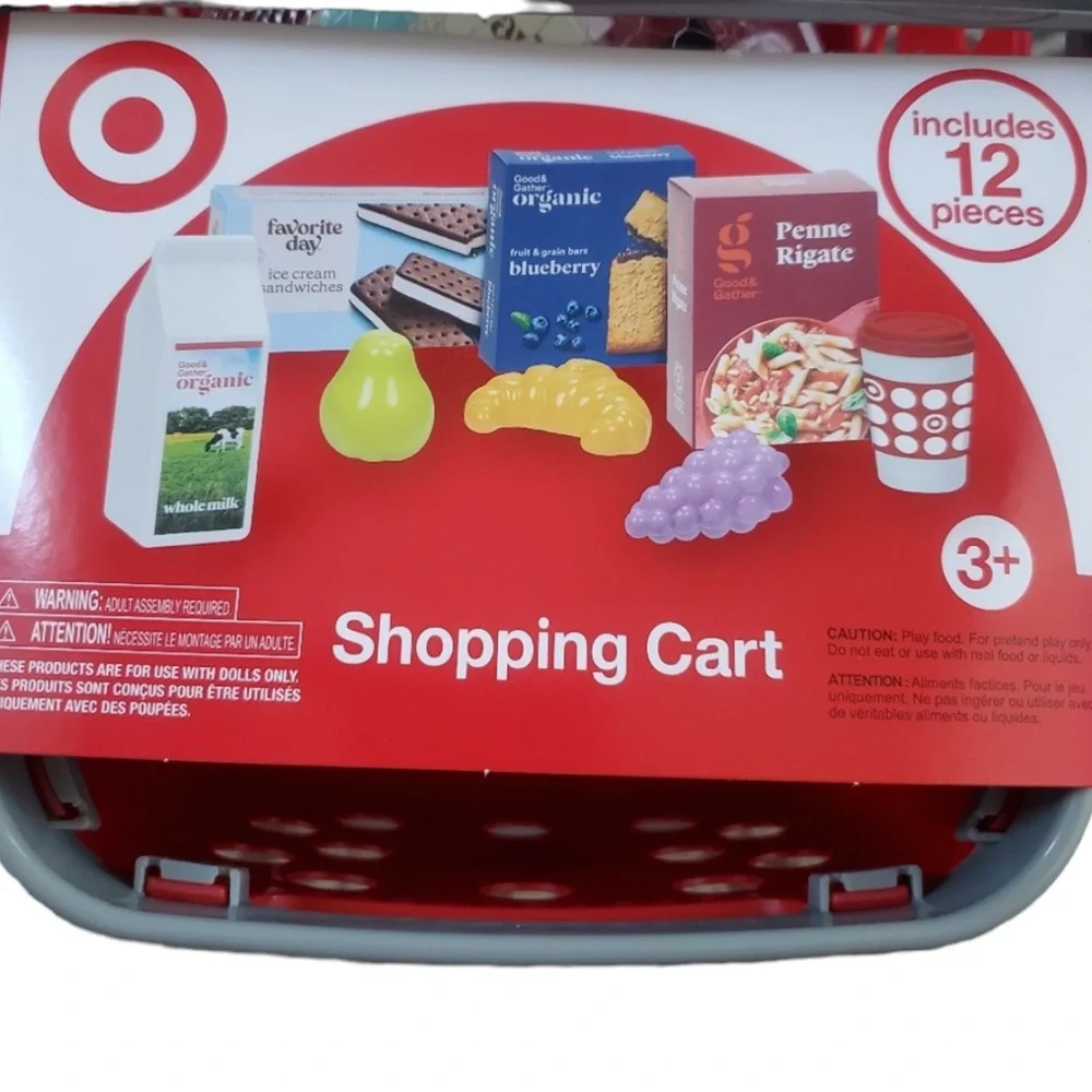 Target Toy Shopping Cart Red Kids Toddler 12 Piece Set New with tags - Picture 2 of 9